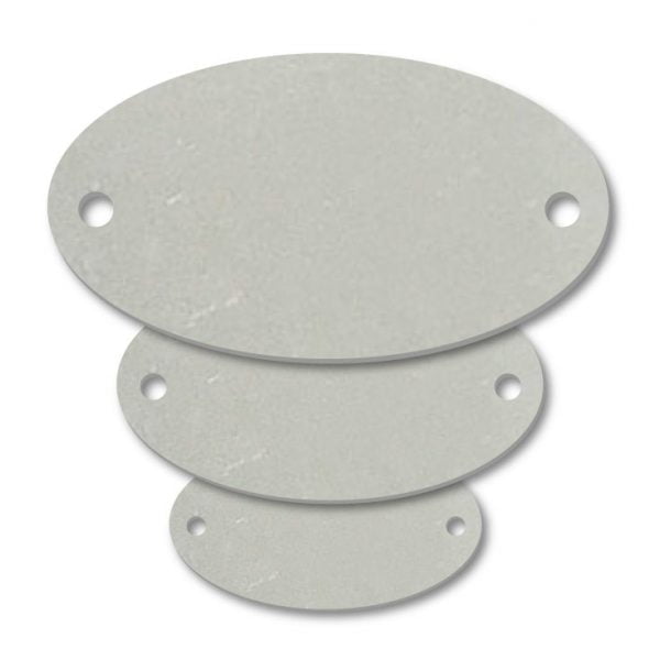 Oval Two Holes Industrial Finish SS Blank Tags