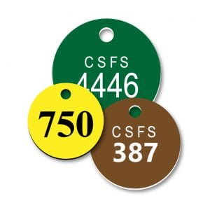 Engraved Plastic Round Tags