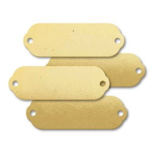 Brass Rectangle Rivet-On Blank Tags