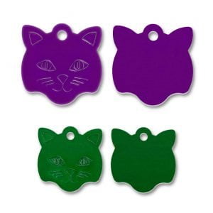 Aluminum Cat Face Shape Blank Tags