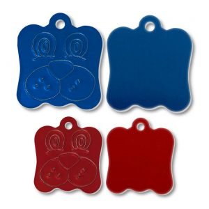 Aluminum Dog Face Shape Blank Tags