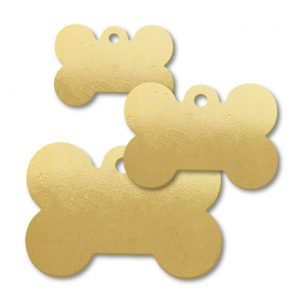 Brass Dog Bone Shape Blank Tags