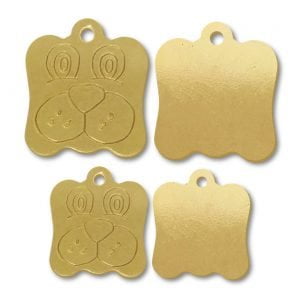 Brass Dog Face Shape Blank Tags