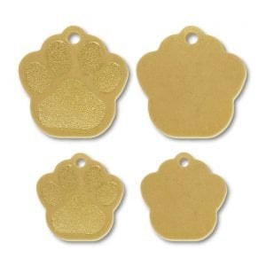 Brass Paw Print Shape Blank Tags