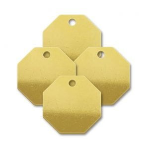 Brass Octagon Shape Blank Tags