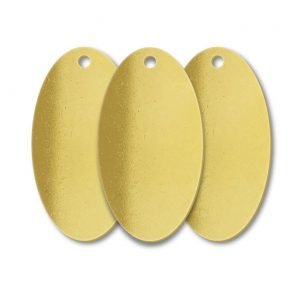 Brass Oval One Hole Blank Tags