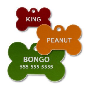 Aluminum Dog Bone Shape Engraved Tags