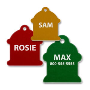 Aluminum Fire Hydrant Shape Engraved Tags