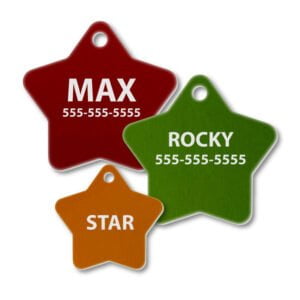 Aluminum Star Shape Engraved Tags