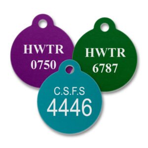 Round Aluminum Engraved Tag S-11AL, S-12AL, L-11AL, L-12AL