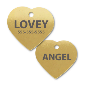 Brass Heart with Hole Through Engraved Tags