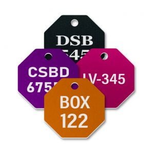 Aluminum Octagon Shape Engraved Tags