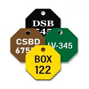 Plastic Octagon Shape Engraved Tags