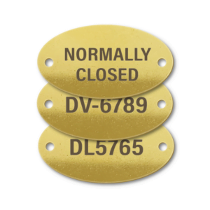 Brass Oval Two Holes Engraved Tags