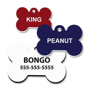 Plastic Dog Bone Shape Engraved Tags