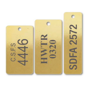 Brass Rectangular One Hole Engraved Tags