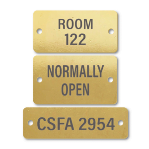 Brass Rectangular Two Holes Engraved Tags