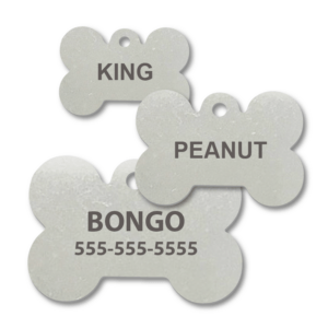 Stainless Steel Dog Bone Shape Engraved Tags