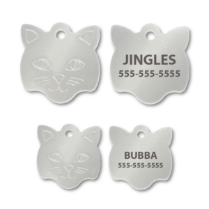 Stainless Steel Cat Face Shape Engraved Tags