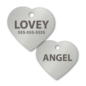 Stainless Steel Heart with Hole Through Engraved Tags