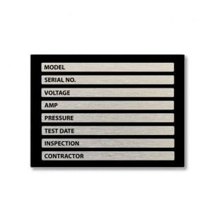 Custom Stainless Steel Data Plates