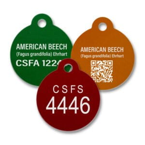 Aluminum Round Engraved Tab Tree Tags