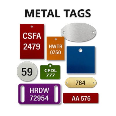 Metal Tags - Blank Metal Tags and Engraved Metal Tags in Anodized Aluminum, Brass and Stainless Steel