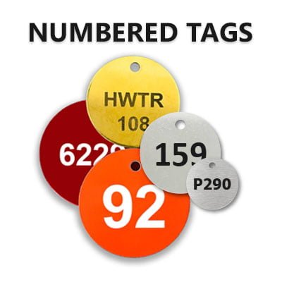 Metal Number Tags, Plastic Number Tags, Sequentially Numbered Tags