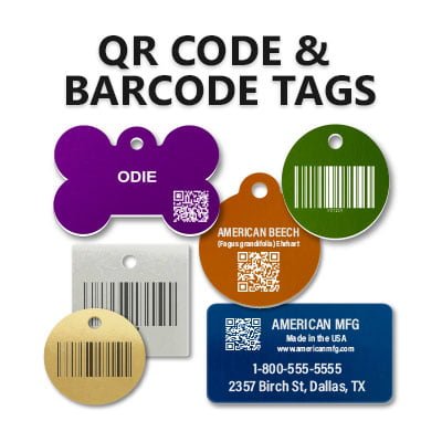 Laser Etched QR Code Tags, Barcode Tags