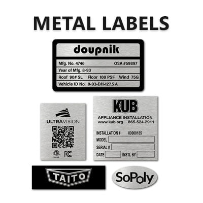 Metal Labels, Aluminum Labels, Adhesive Backed Metal Stickers