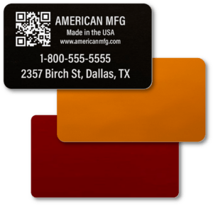 Metal business cards in anodized aluminum