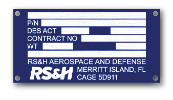 Serial Number Plate in Engraved Blue Anodized Aluminum