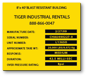 Serial Number Plate in Engraved 2-ply Plastic