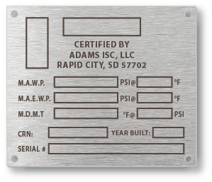 Serial Number Plate in Engraved Brushed Stainless Steel